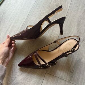 Jessica Simpson Dark Burgundy Slingback Heels